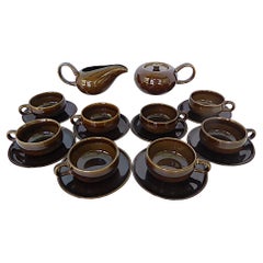 Russel Wright Mid Century American Modern Bean Brown Kaffeeservice 18 tlg.