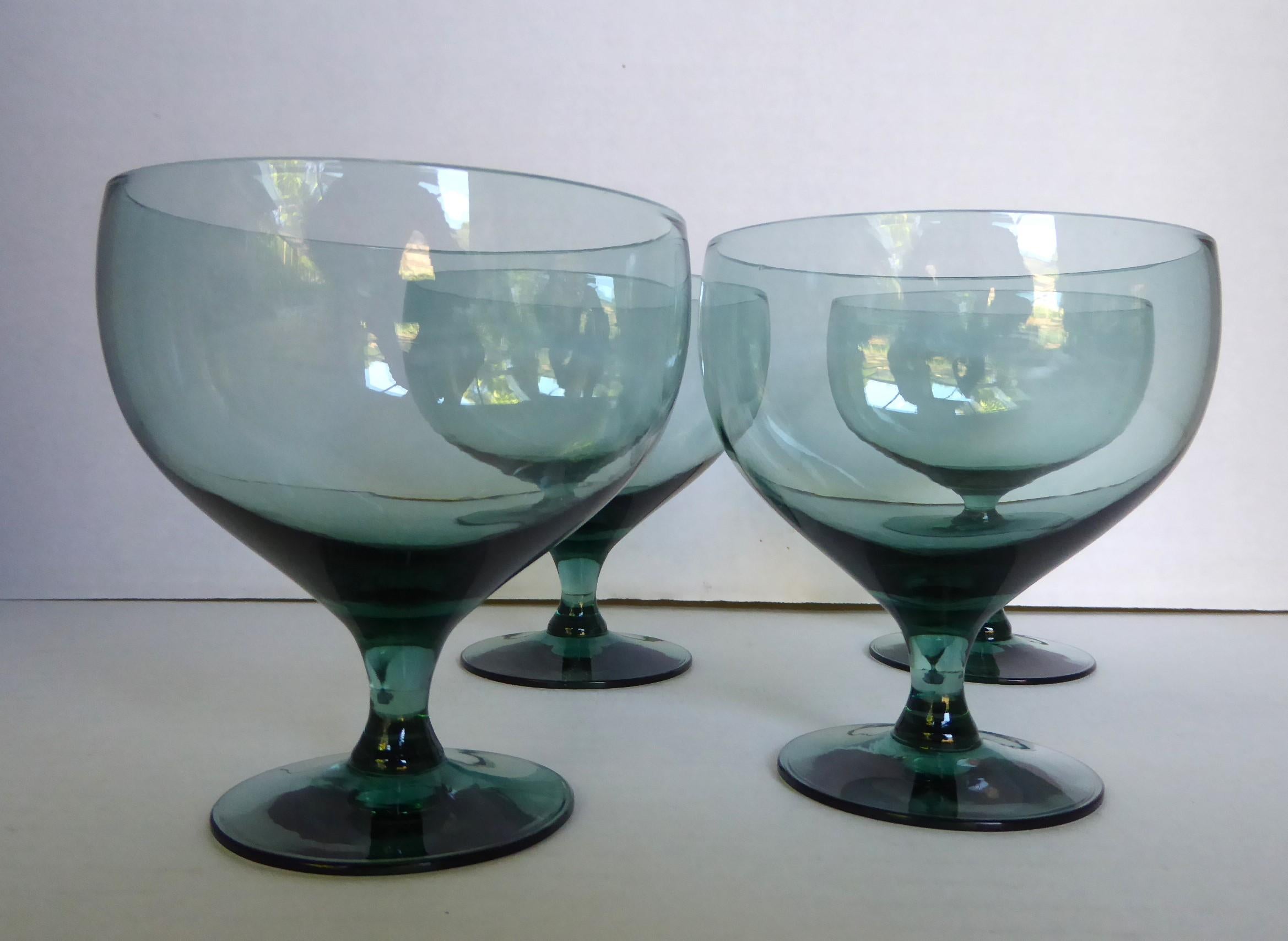 Russel Wright Mid Century Seafoam American Modern Stem Glasses Morgantown 16 pcs For Sale 5