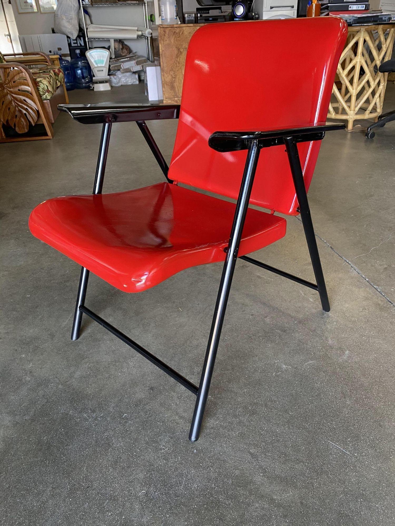 Russel Wright Outdoor/Patio Steel Folding Chair by Schwayder Bros, 5