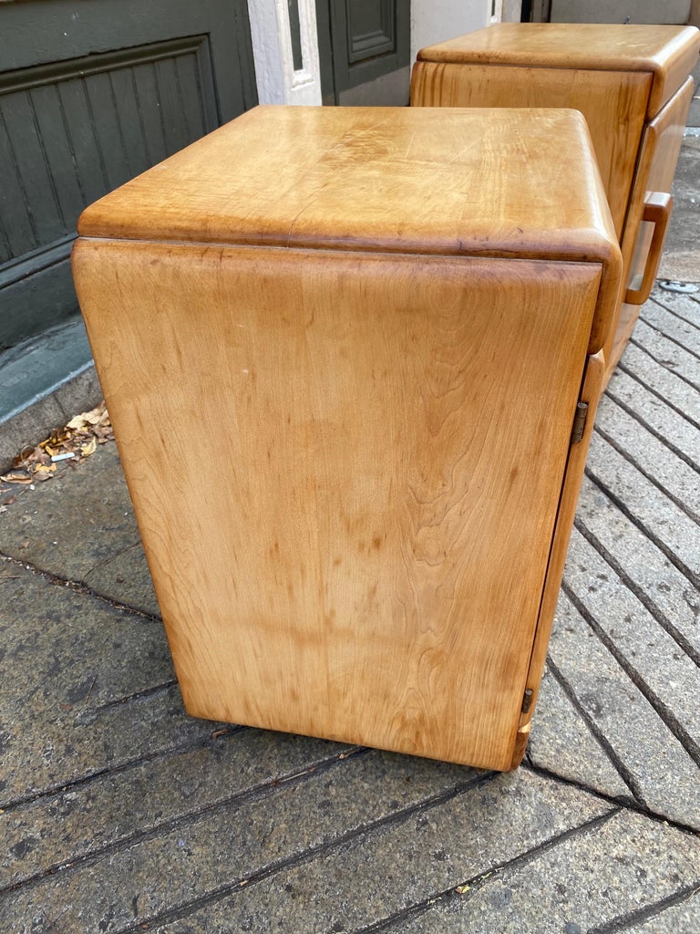 Russel Wright Pair of American Modern Solid Maple Nightstands at 1stDibs