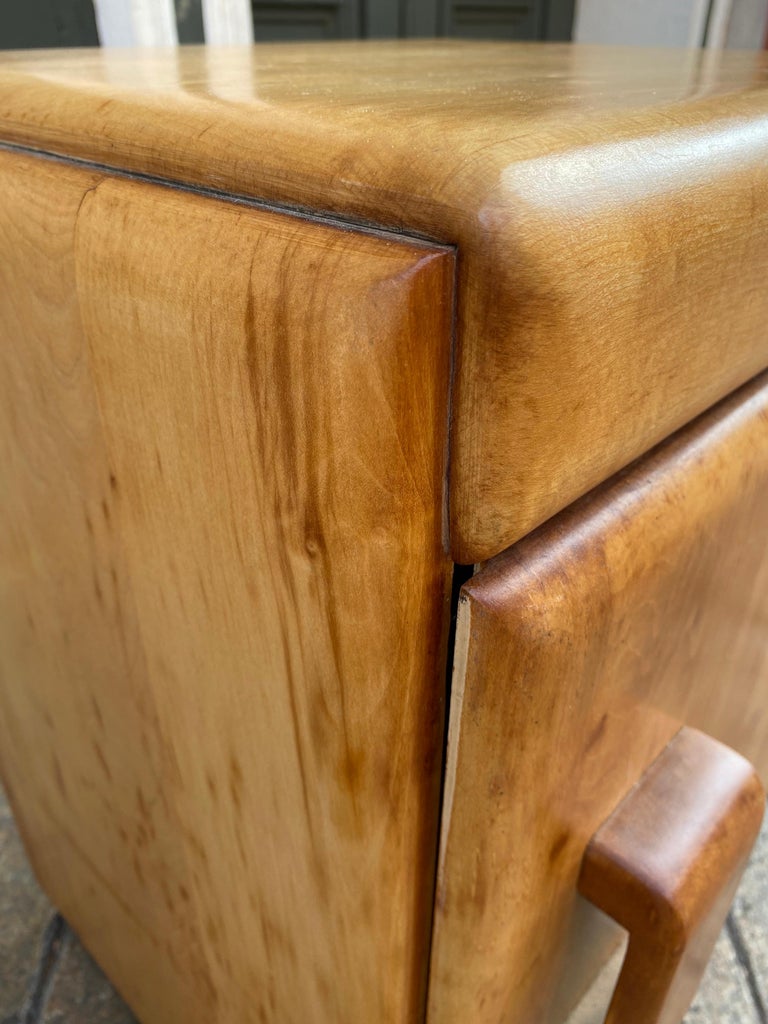 Russel Wright Pair of American Modern Solid Maple Nightstands at 1stDibs