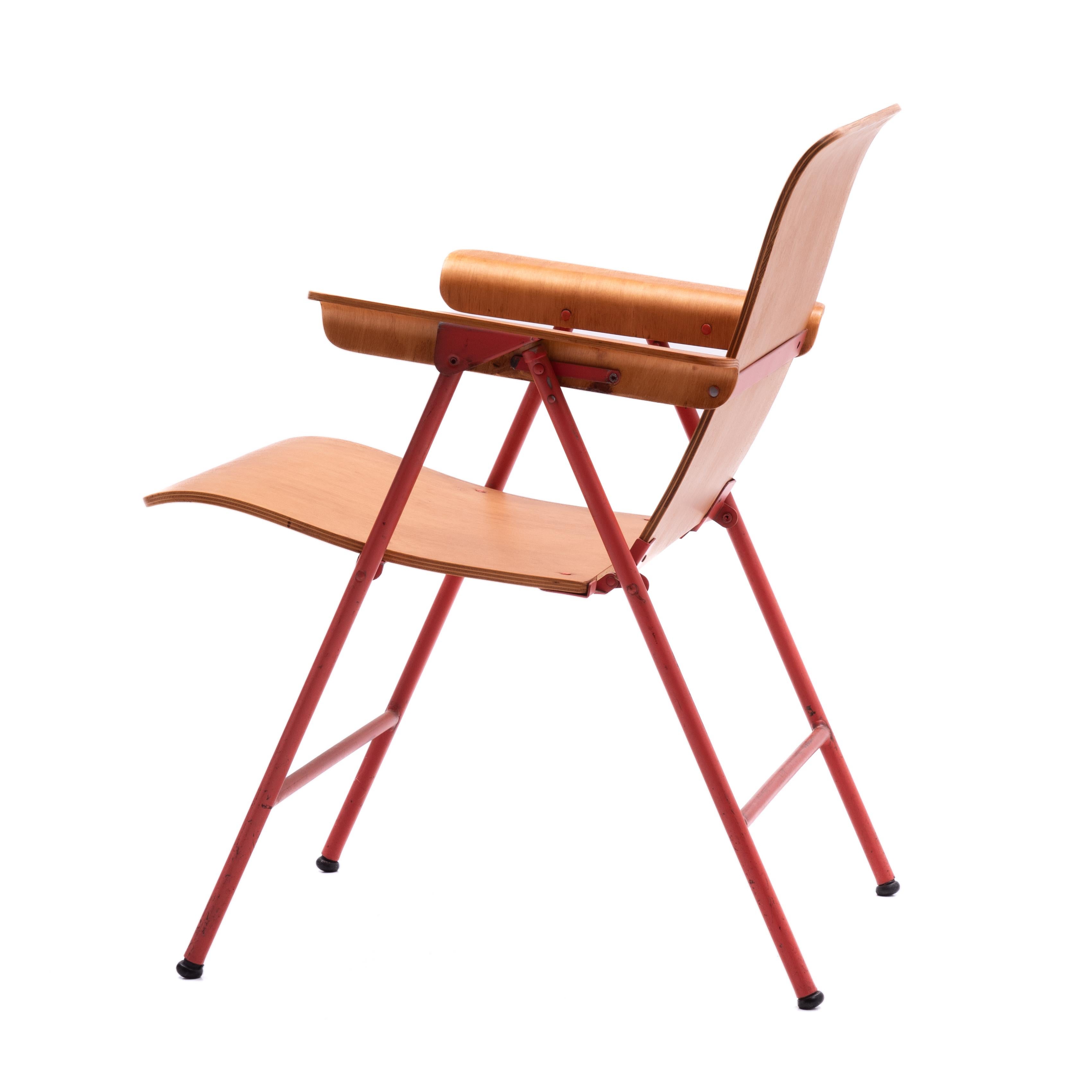 Russel Wright Plywood Samson Folding Armchair Original Paint Shwayder Brothers For Sale 1