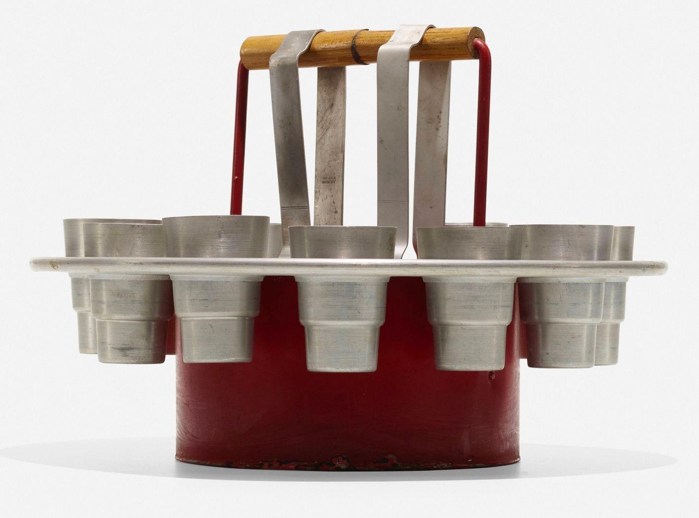 Art Deco Russel Wright Rare Ballyhoo Ice Bucket Set 1930's For Sale