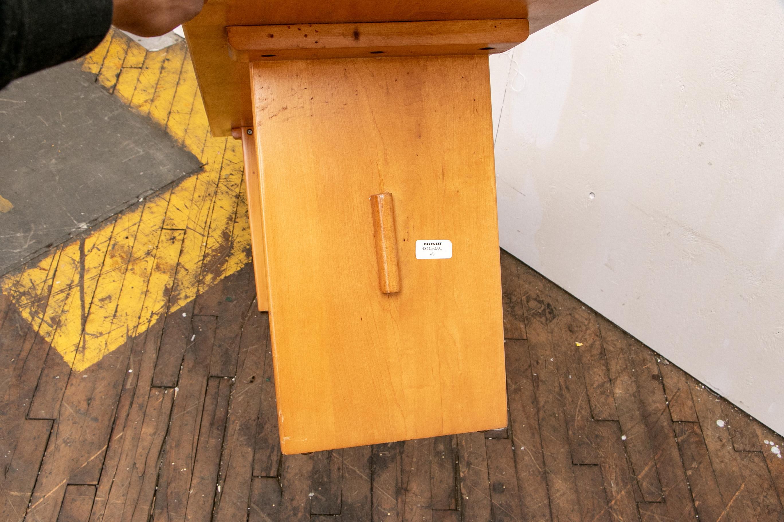 Russel Wright Set of a Maple Table and Two Benches 4