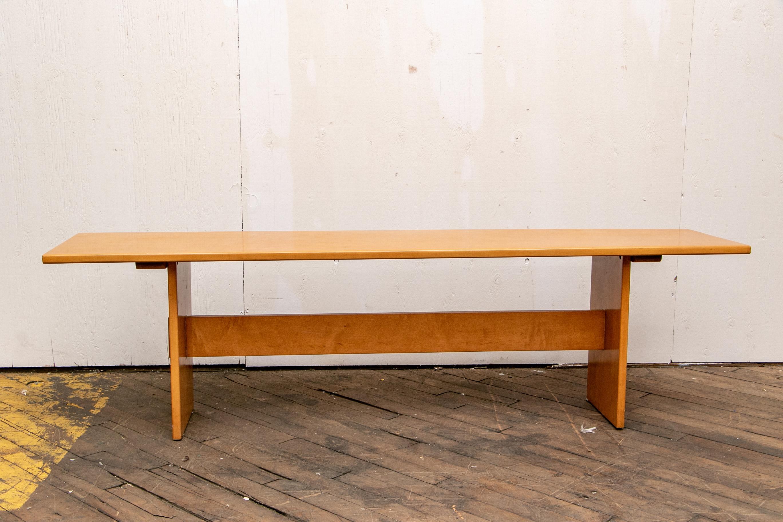 Russel Wright Set of a Maple Table and Two Benches 5