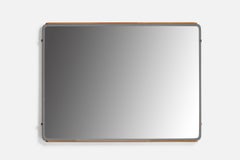 Russel Wright, Sizeable "Stardust" Mirror, Mahogany, Brass, USA, 1940s