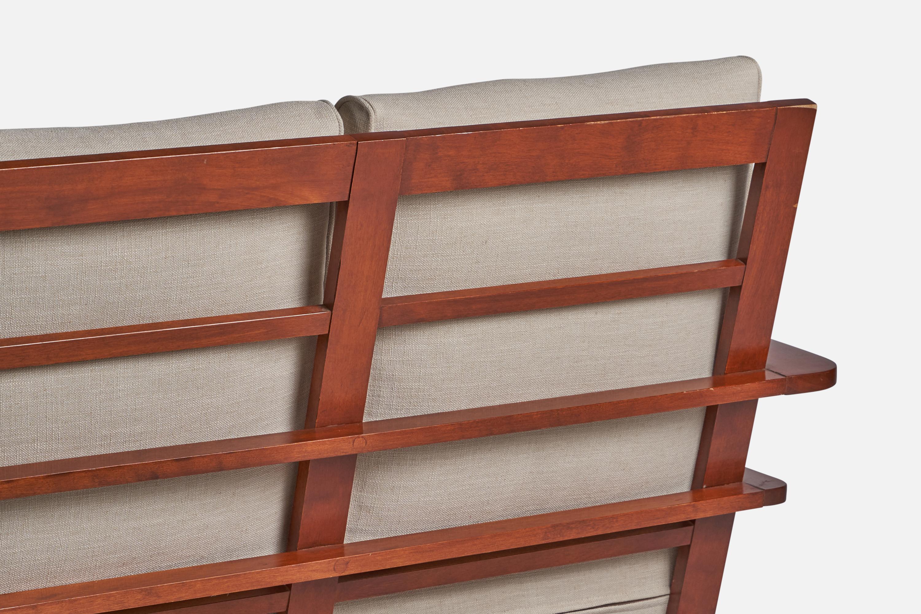 Russel Wright, Sofa, Wood, Fabric, USA, 1930s In Good Condition In High Point, NC
