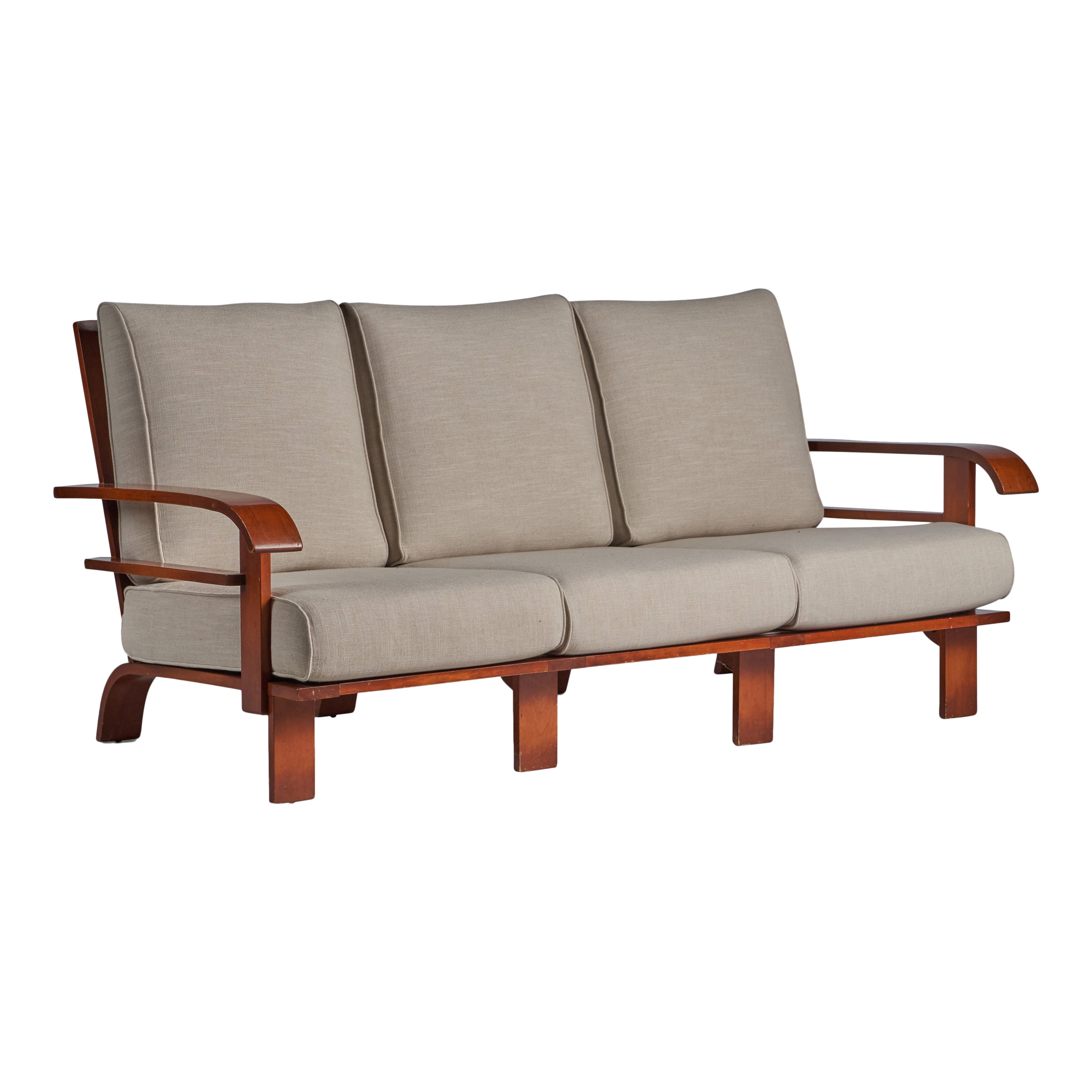 Russel Wright, Sofa, Wood, Fabric, USA, 1930s