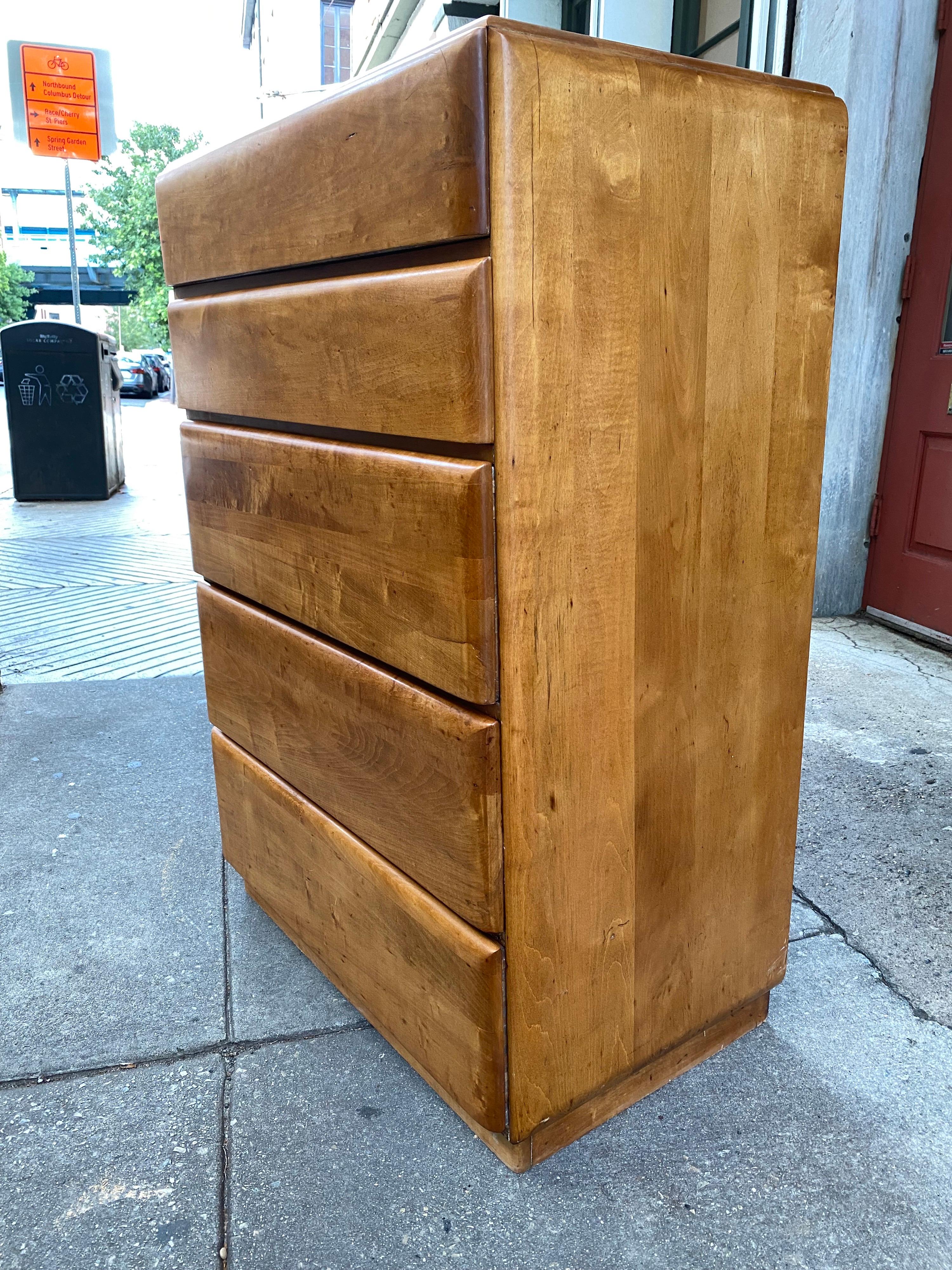 Russel Wright Solid Maple Tall Dresser 1