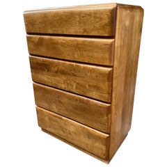 Russel Wright Solid Maple Tall Dresser