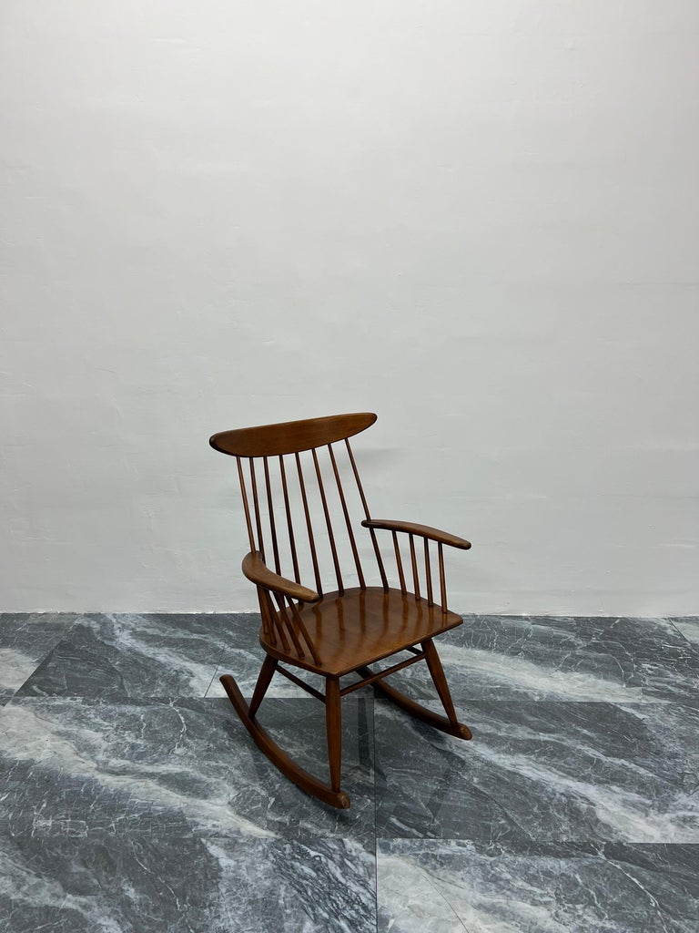 Russel Wright Spindle Back Rocking Chair for Conant Ball For Sale 4
