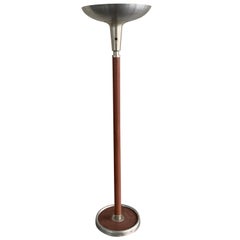 Vintage Russel Wright Spun Aluminum Torchiere Floor Lamp