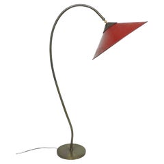 Russel Wright Style Mid Century Modern Floor Lamp With Cone Parchment Shade