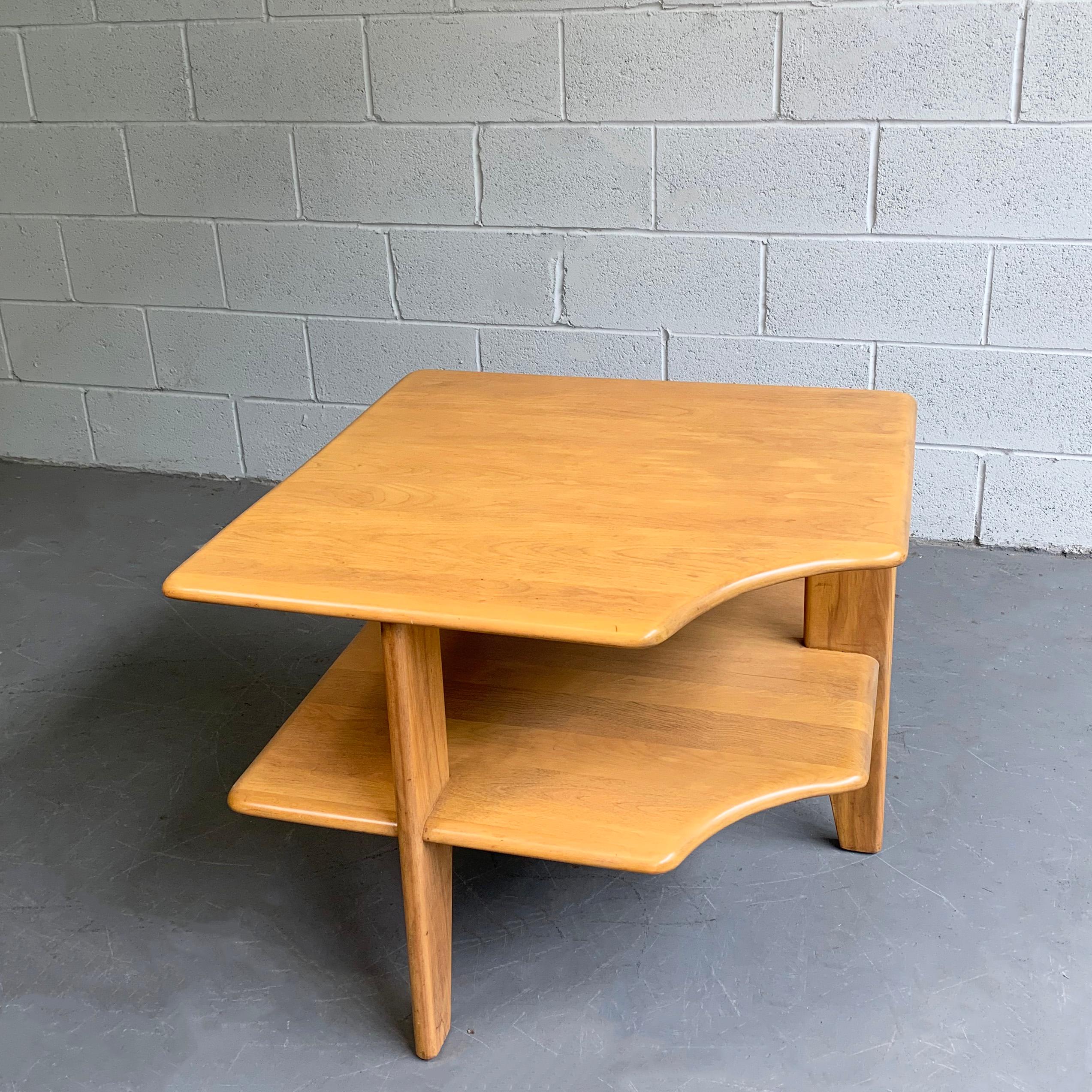 Mid-Century Modern Russel Wright Tiered Maple Corner Table