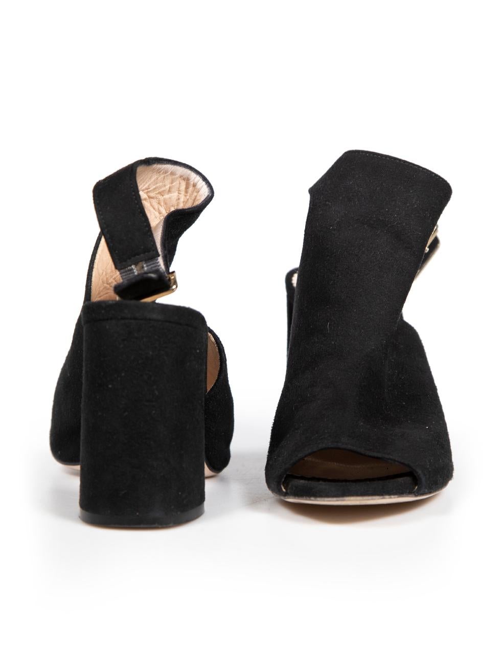 Russell & Bromley Black Suede Open Back Heels Size IT 36.5 In Good Condition For Sale In London, GB