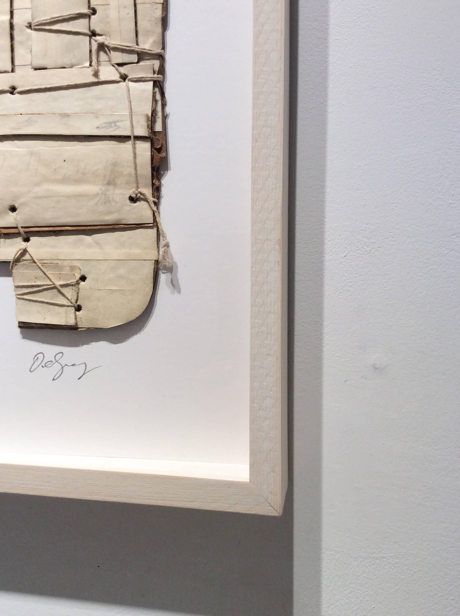 Upstate (White): Contemporary Mixed Media Cardboard Construction with String 2