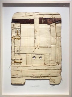 Upstate (White): Contemporary Mixed Media Cardboard Construction with String