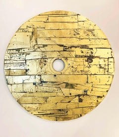 Albmionus Disc - Archaic Style "Solar Disk" - Laser Cut & Gold on Wood