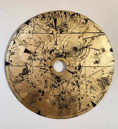 Nestrinallion-Scheibenscheiben – im Archaik-Stil „Solar Disk“. Lasergeschnittenes Holz in Gold