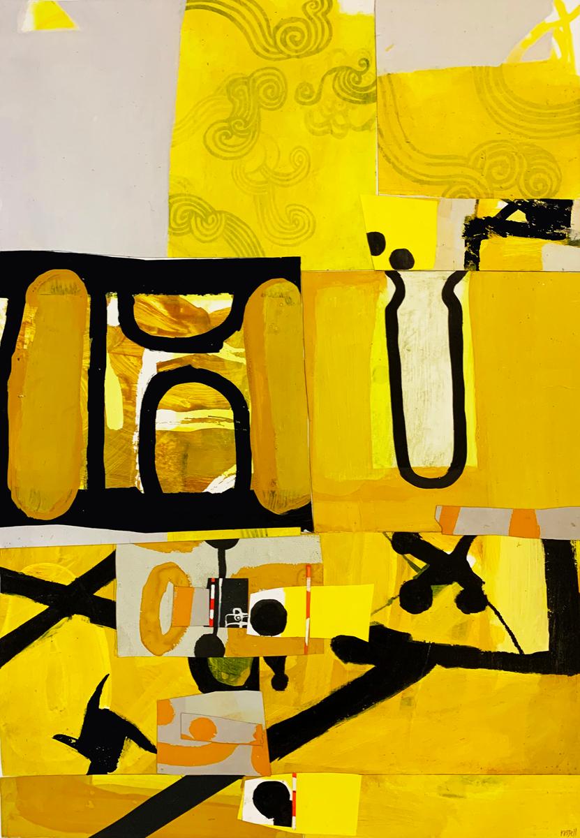 54 thru 56 – zeitgenössisches, abstraktes, farbenfrohes Gemälde in Mischtechnik 