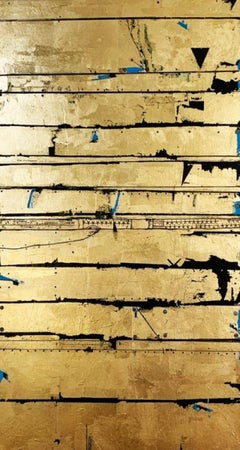 Amarantus Codex - Œuvre d'art contemporain Mixed media, feuille d'or sur bois