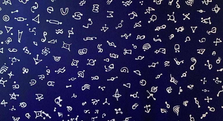 The Real Names of Stars - contemporary blue sky astrology universe painting