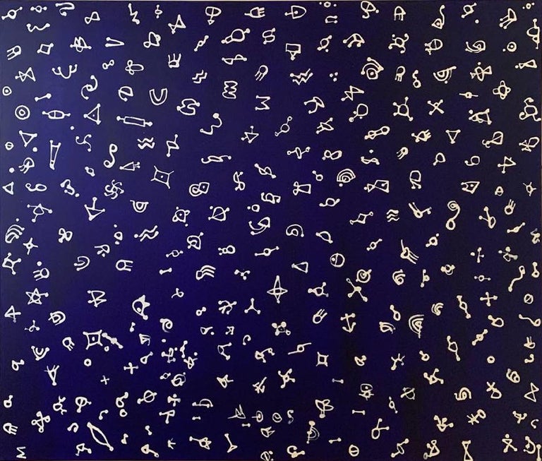 Russell Frampton - The Real Names of Stars - contemporary blue sky  astrology universe painting