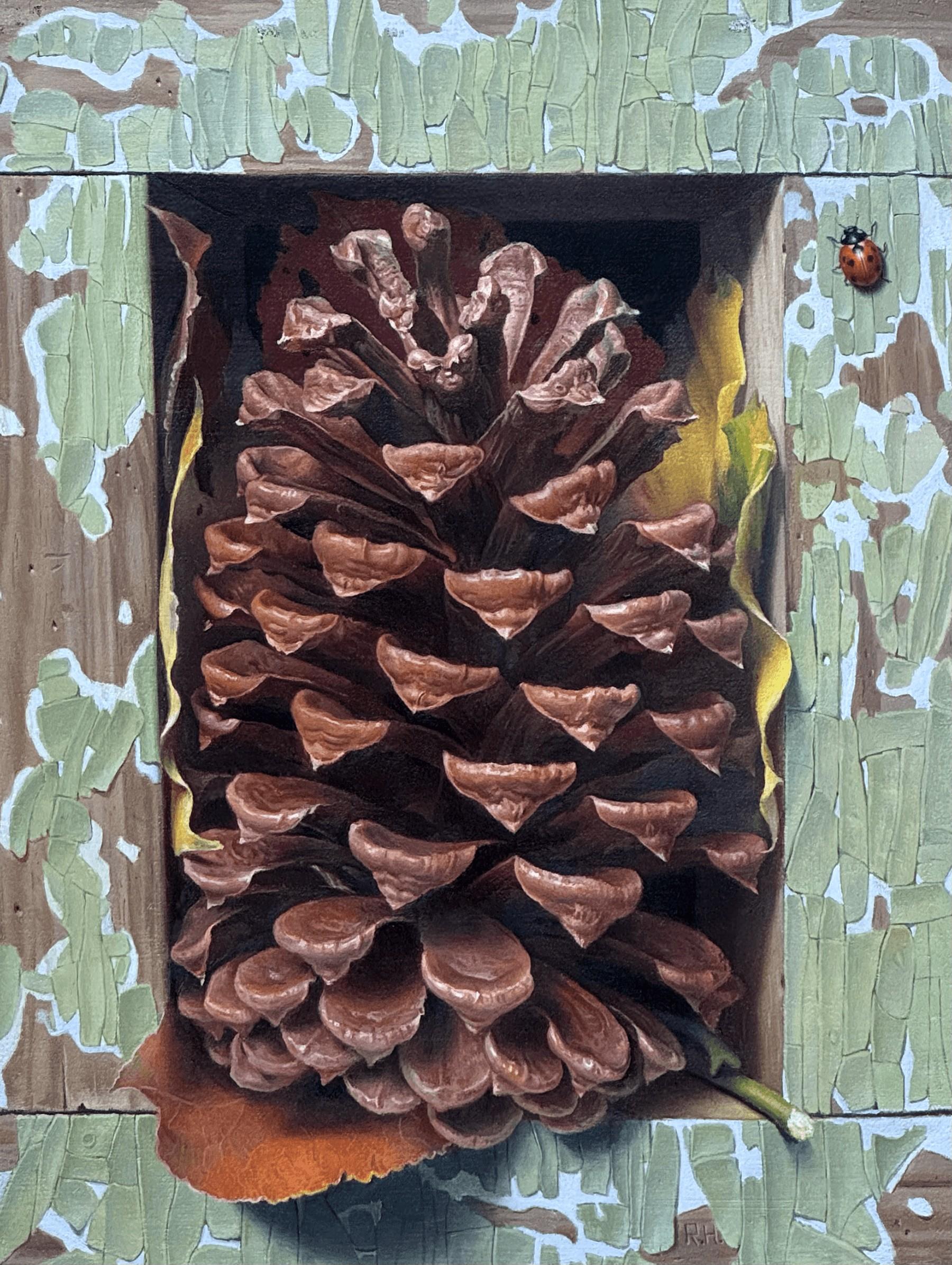 Still-Life Painting Russell Harris - "Compression d'automne" (2025) Nature morte à l'huile sur panneau de lin