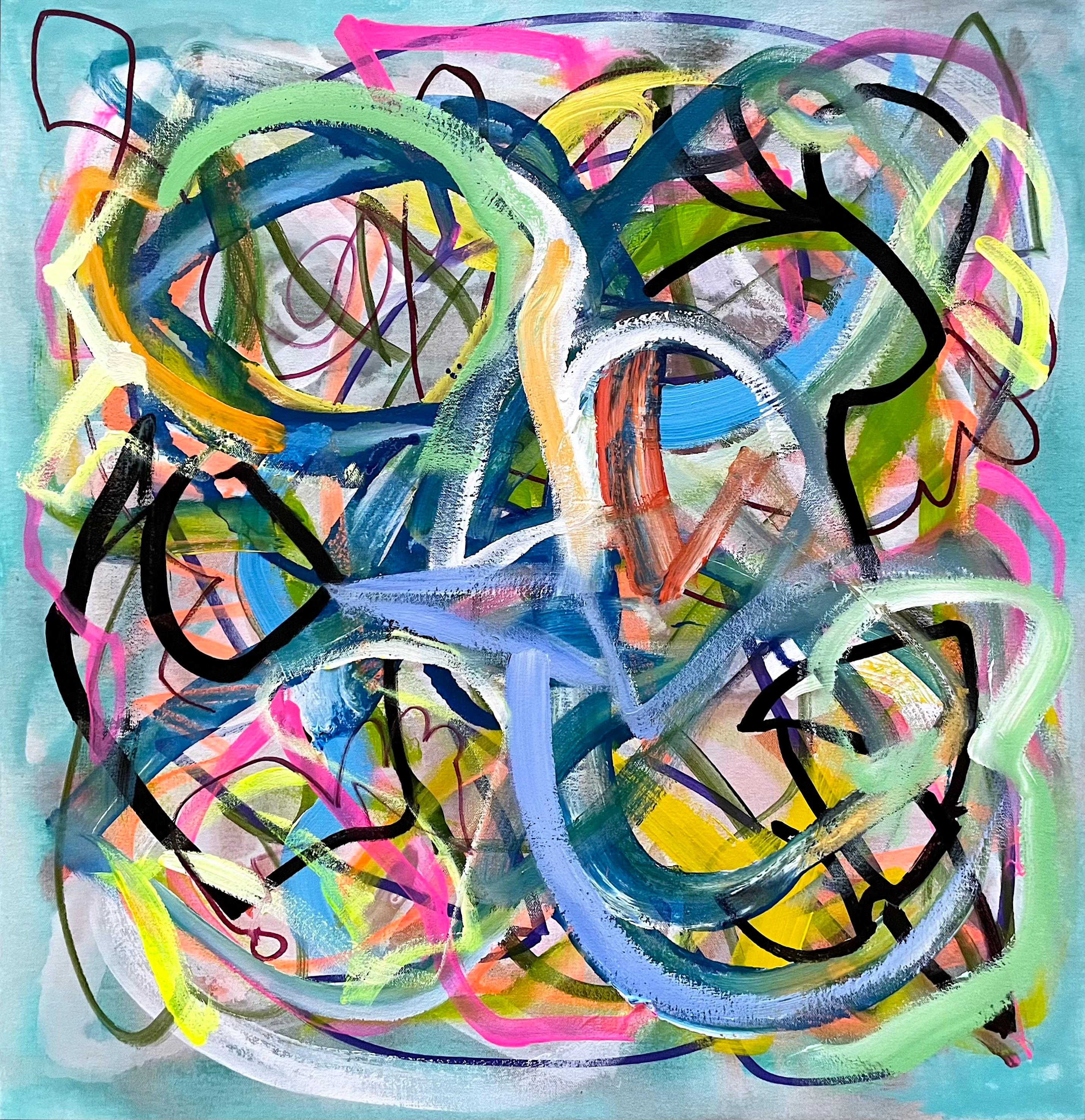 Abstract Painting di Russell Jacobs - Big Green Series #1, Pittura astratta