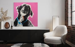 "A Plea for Treats" Abstracted Dog Painting