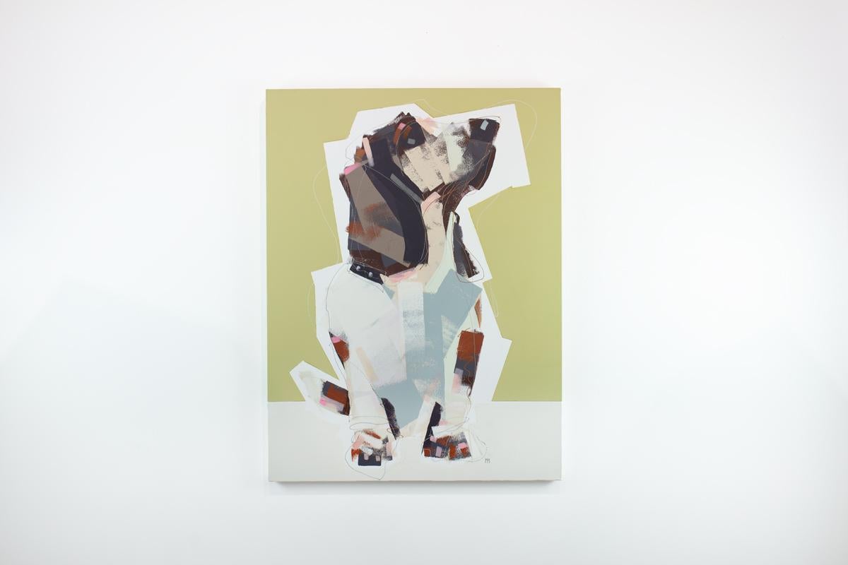Russell Miyaki Animal Painting - "Basset" Abstracted Dog Painting