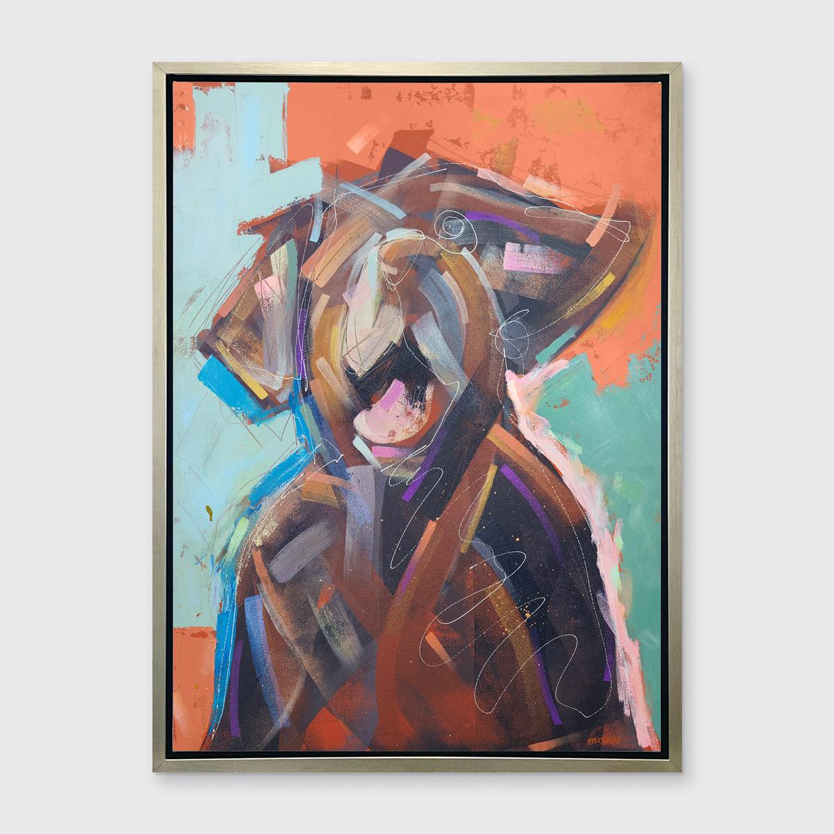 Russell Miyaki Abstract Print - "Brown Lab" Limited Edition Giclee Print, 60" x 45"