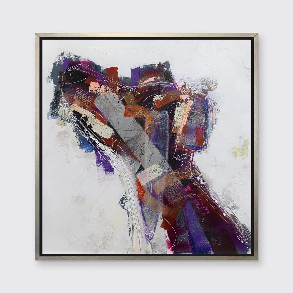 Russell Miyaki Abstract Print - "Colorful Basenji" Limited Edition Giclee Print, 24" x 24"