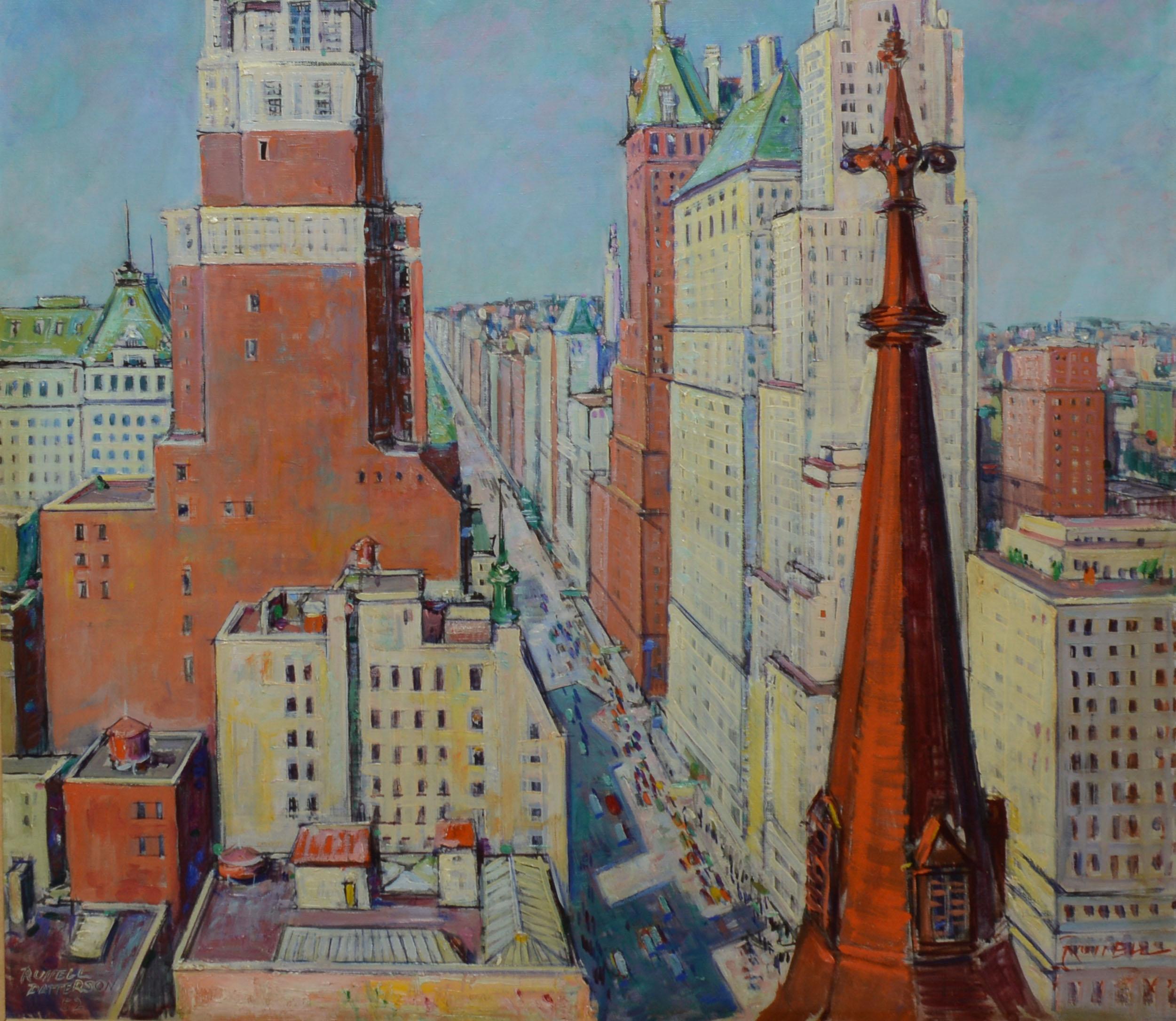 American Impressionist Oil Painting Of New York City by Russell Patterson  1