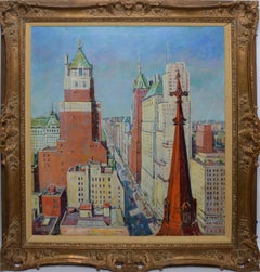 American Impressionist Oil Painting Of New York City by Russell Patterson 