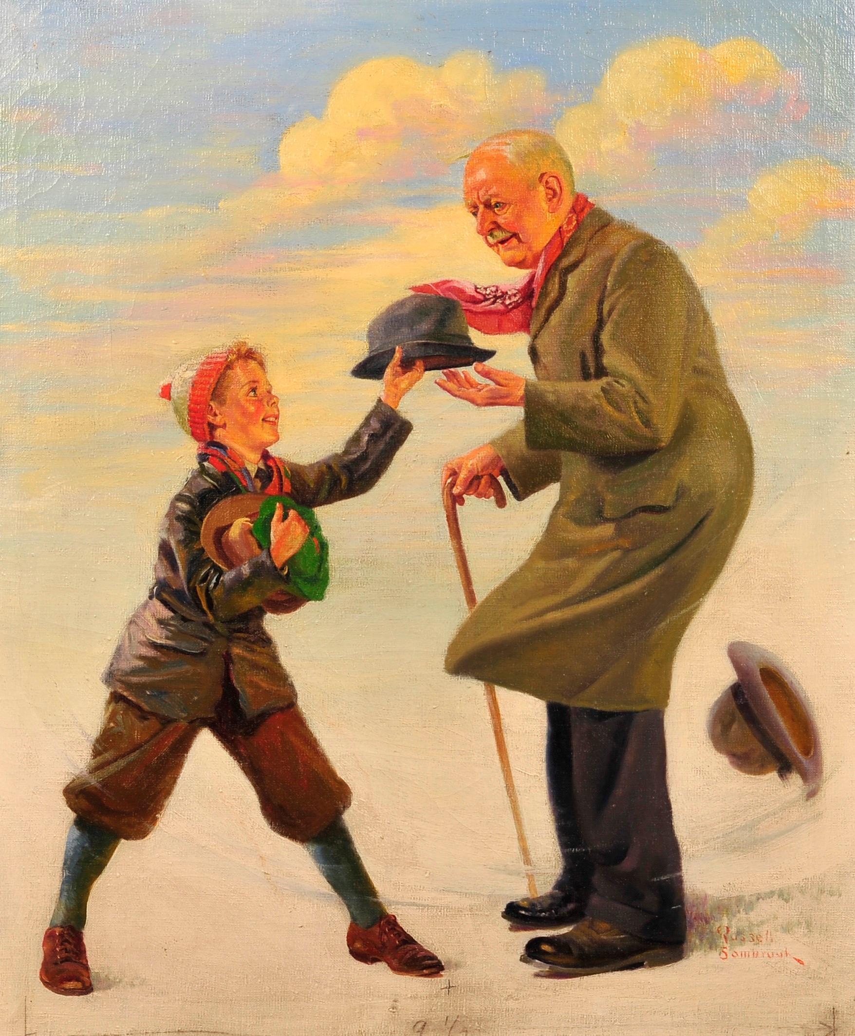 A March Hatter, couverture de magazine - Painting de Russell Sambrook
