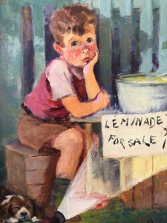 Russell Sambrook Oil on Board Eveready Flashlight Battery Advertisement