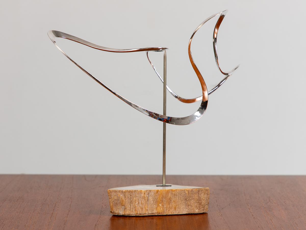 Russell Secrest Modernist Abstract Kinetic Sculpture in Sterling Silver For Sale 2