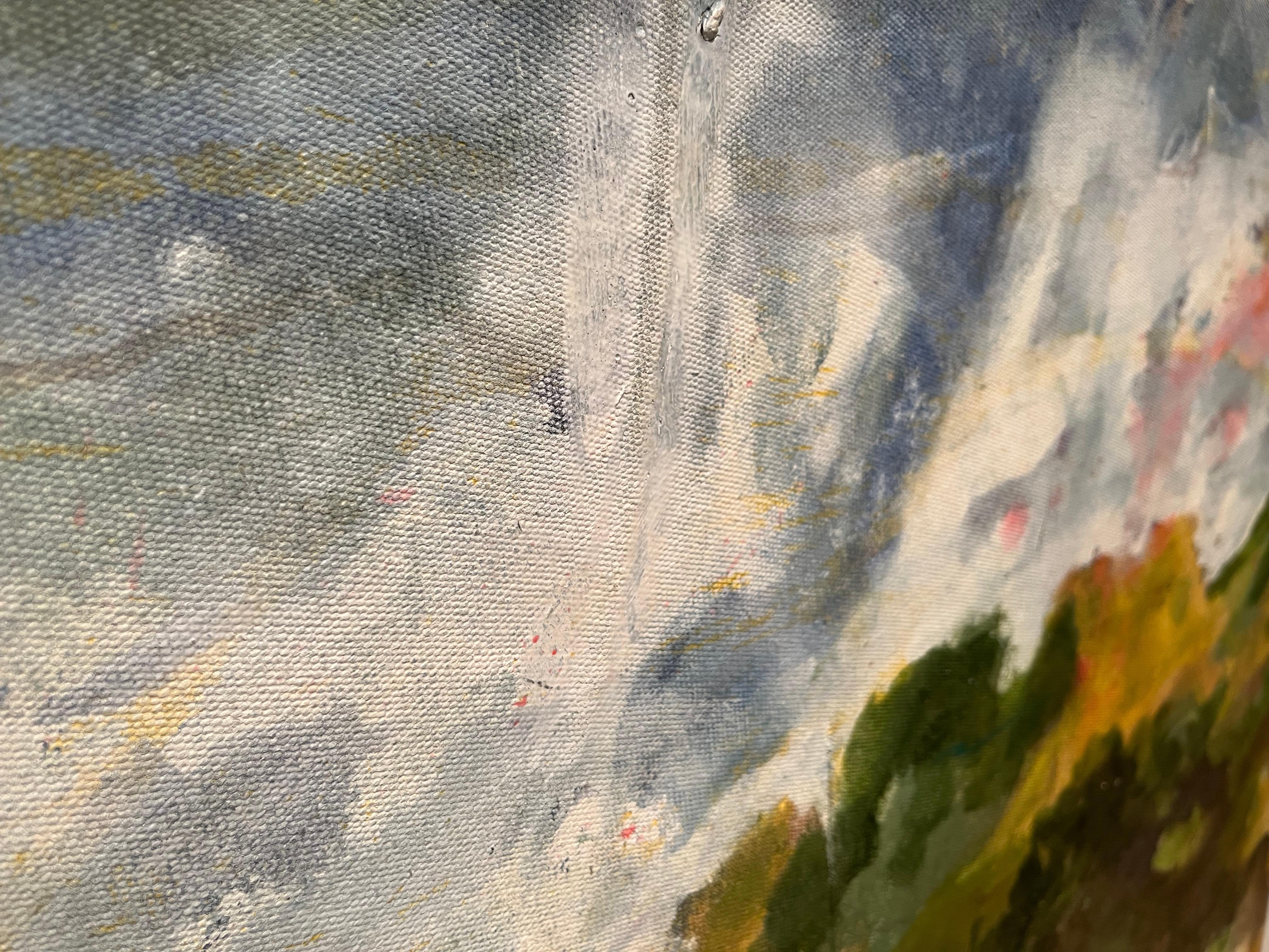 Sin título (Paisaje verde), paisaje, colores vivos - Painting Neoexpresionista de Russell Sharon 