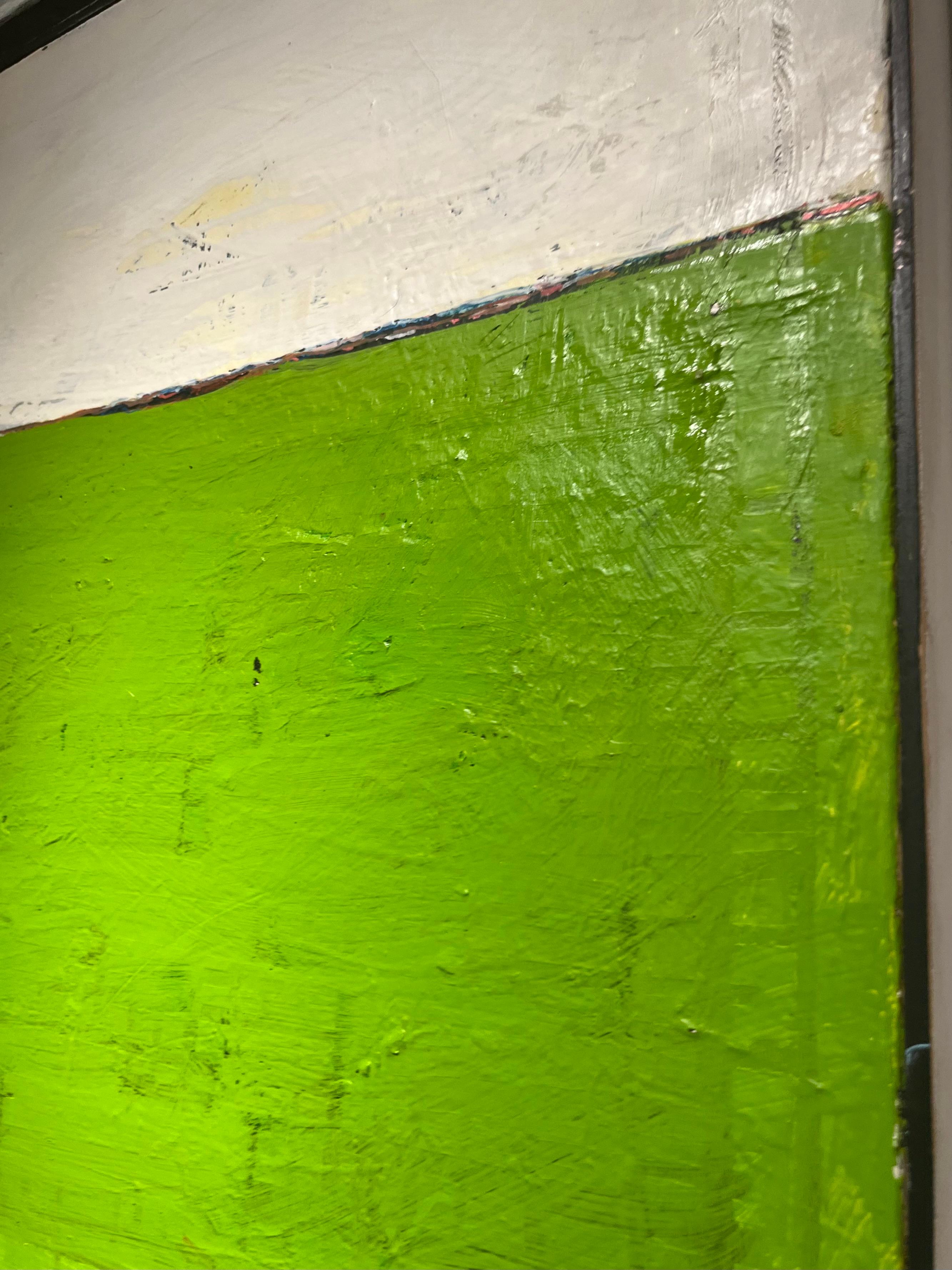 Sans titre, 2000, vert, abstrait, encadré - Painting de Russell Sharon