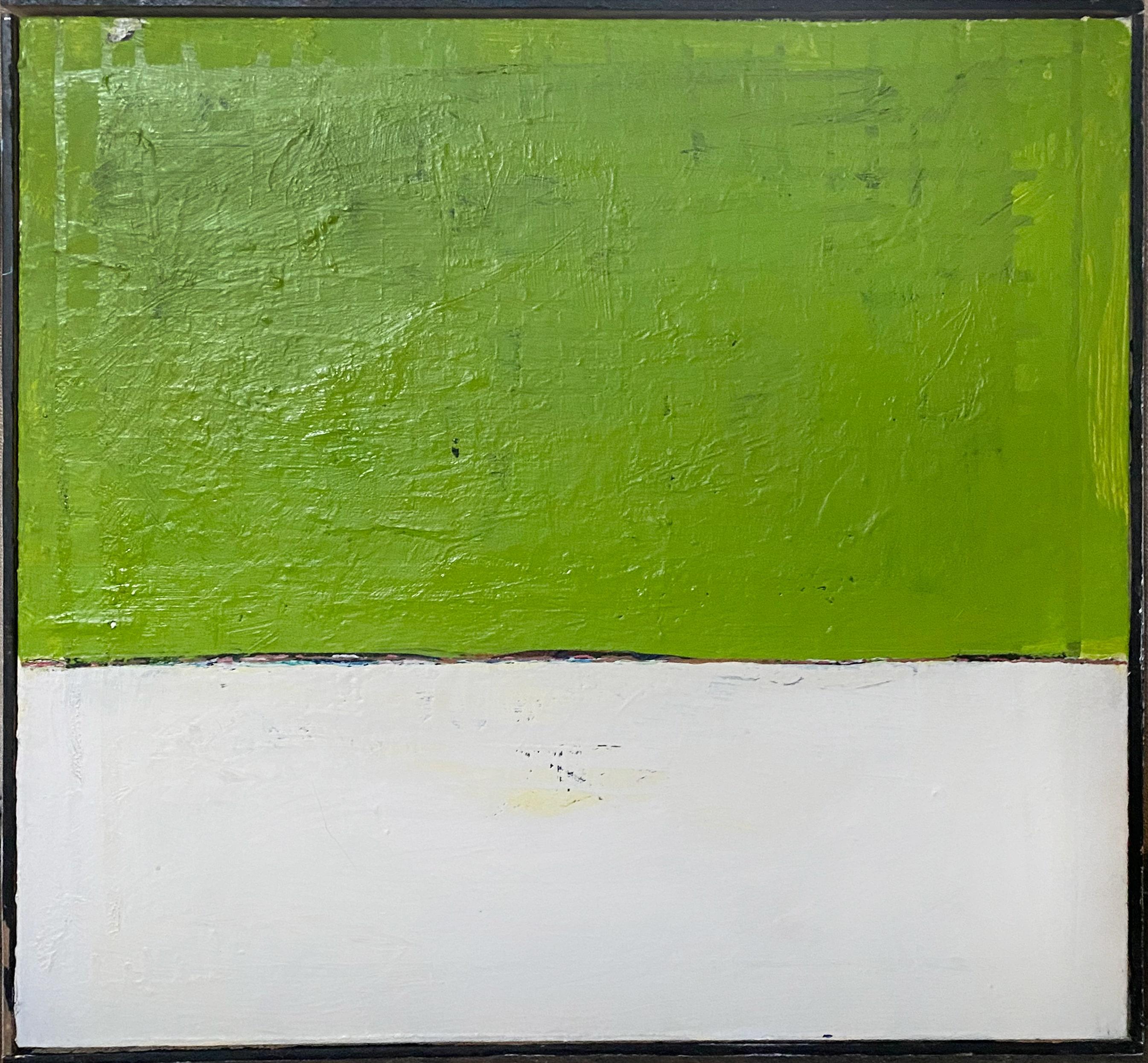 Russell Sharon Abstract Painting - Untitled, 2000, green, abstract, framed