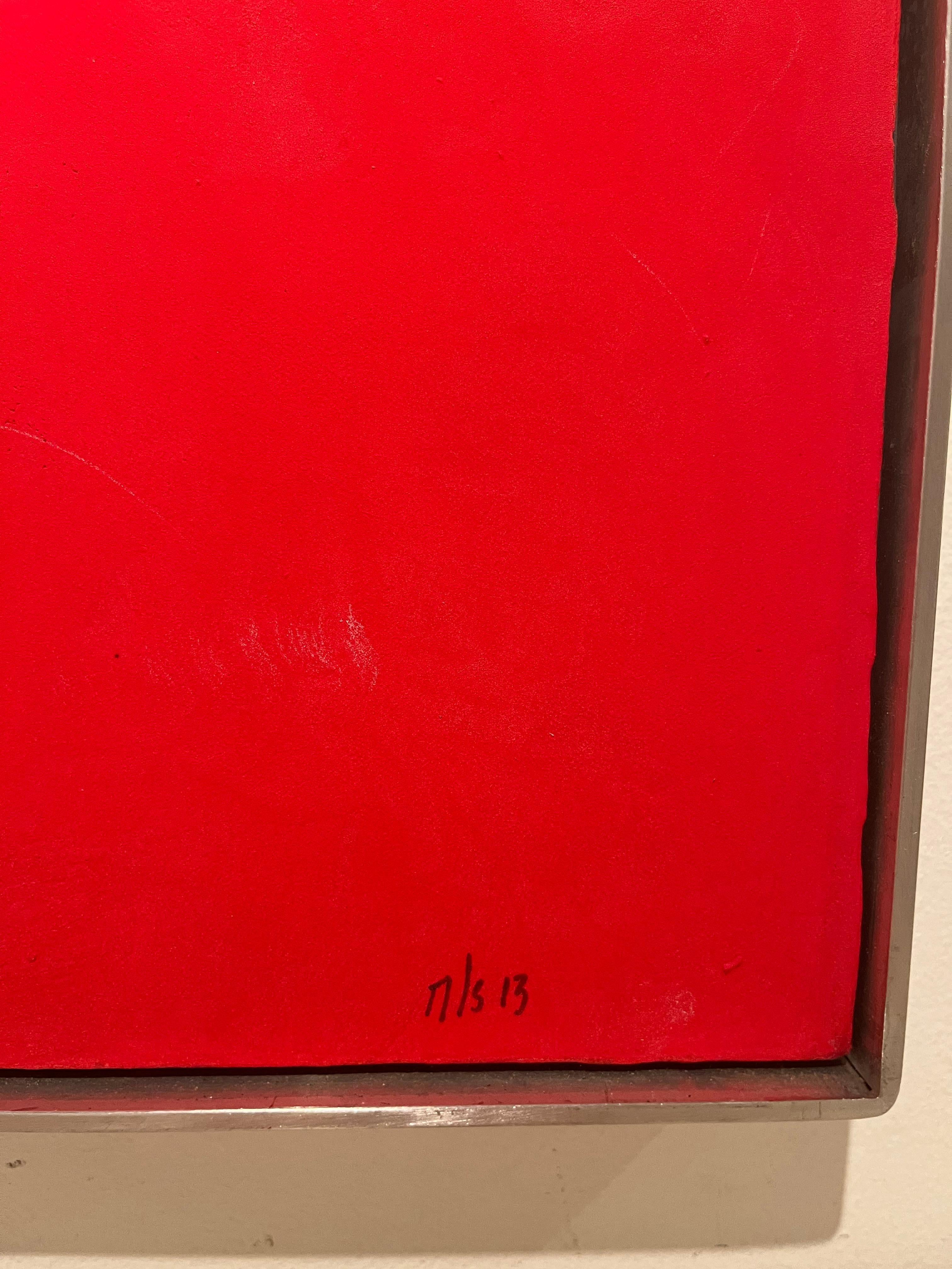 Senza titolo, 2013, rosso, campo di colore, astratto - Painting Neoespressionismo di Russell Sharon