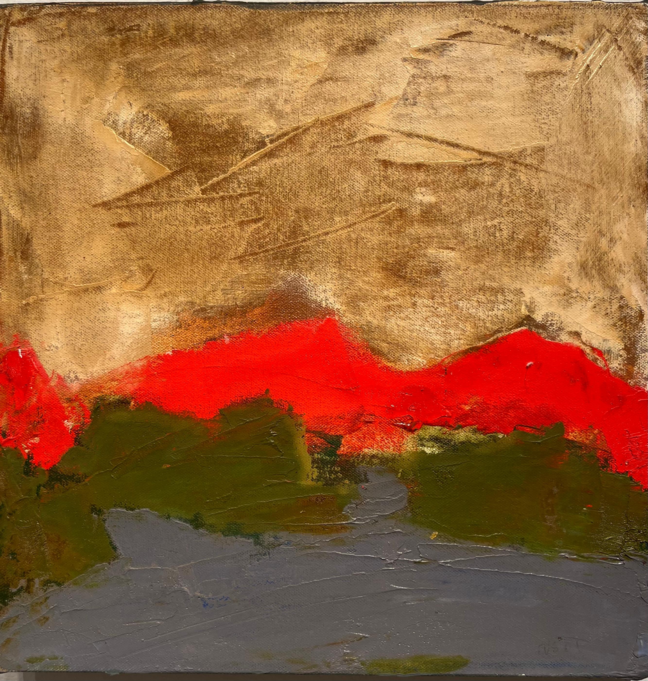 Ohne Titel, abstrakt, Landschaft, Horizont – Painting von Russell Sharon