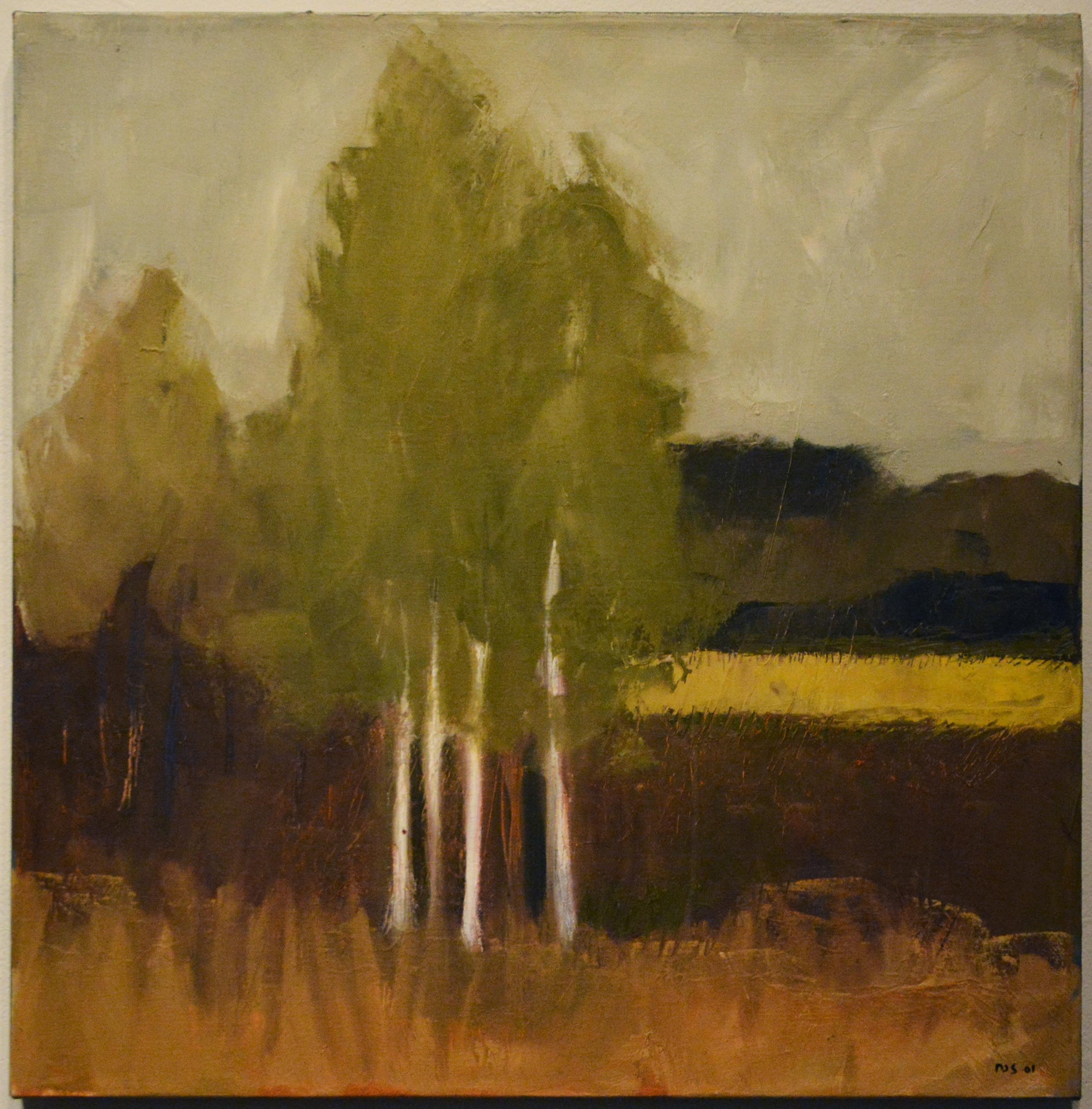 Russell Sharon Landscape Painting - Untitled (Trees), landscape, serene