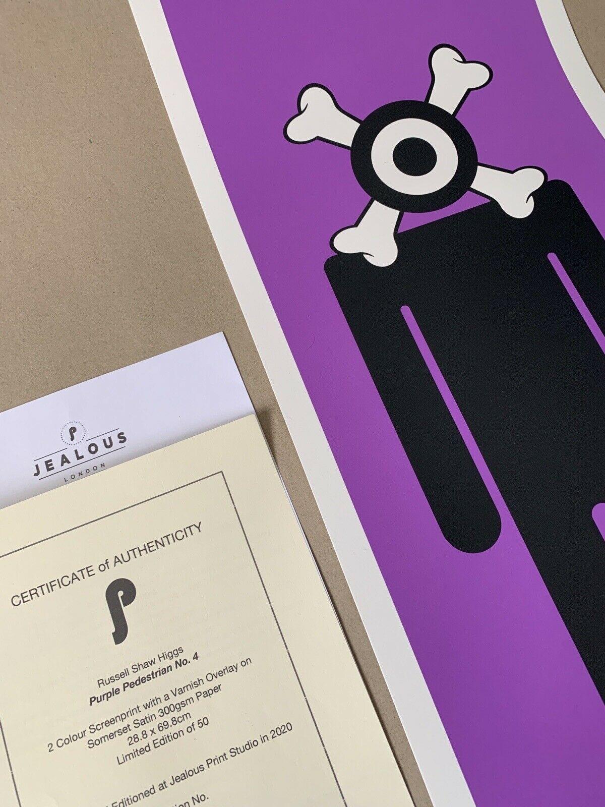 Purple Pedestrian #4 STIK inspired UK Paster Street Art Serigrafía en venta 3