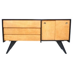 Russell Spanner Black Lacquered Maple "Catalina" Credenza, 1950's