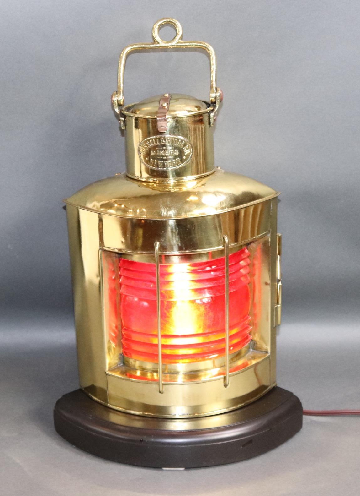 Russell Stoll Brass Ships Lantern In Good Condition In Norwell, MA