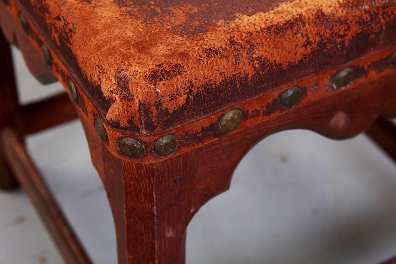 Russell Stool in Original Distressed Leather For Sale 3