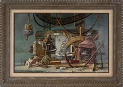 "Of Ships and Men" - Nautical Trompe l'Oeil Composition in Oil on Board