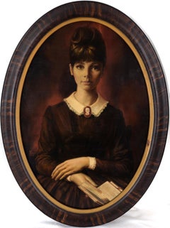 Ritratto della madre dell'artista da giovane, in olio su tavola